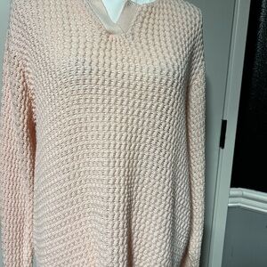 Elegant Peach V-Neck Sweater for Women